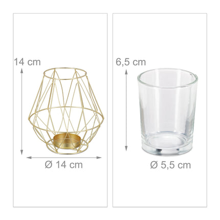 Geometrinis arbatinės žvakės laikiklis