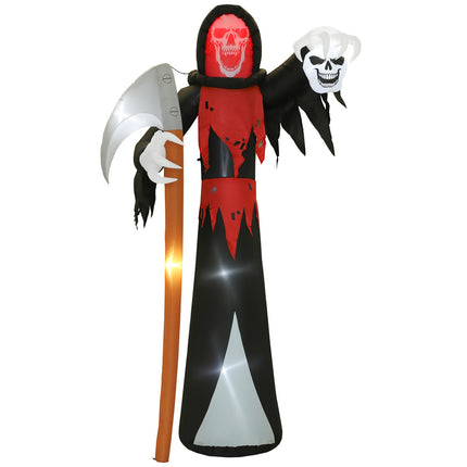 Milžiniškas 3,7 m Grim Reaper su LED šviesomis lauko sąlygoms