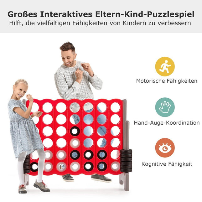 „Giant Match 4 Game Giant Playset“ 104 cm eilių žaidimų lenta su dideliais žiedais ir greito atleidimo slankikliais