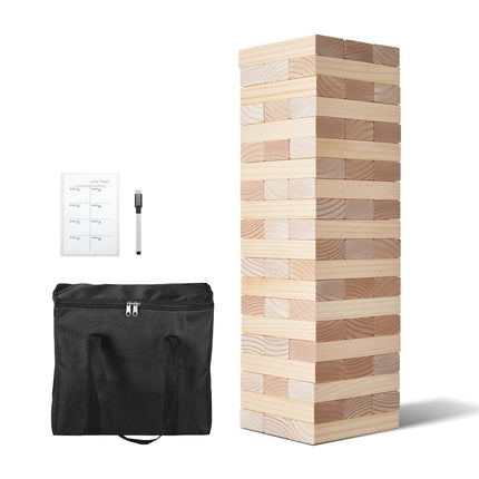 Giant Tumbling Tower Blocks Game, 60 Pine Wood Blocks