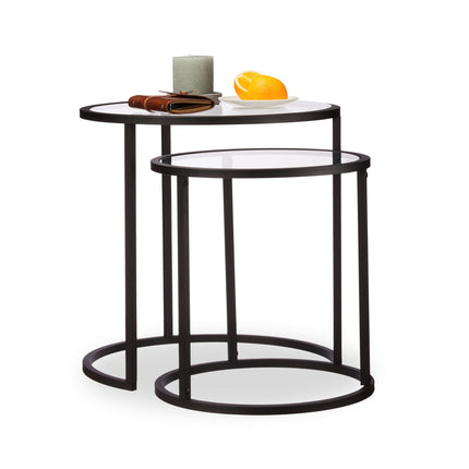 Glass coffee table set of 2