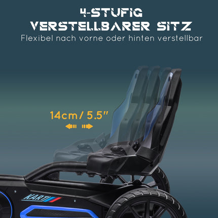 Kartingas, Vaikiška Transporto Priemonė Su Reguliuojama Sėdyne, Pedalais Minama Transporto Priemonė, Pedalais Minamas Automobilis Su Rankiniu Stabdžiu, Kettcar Vaikams Nuo 3 Iki 8 Metų, Mėlynas