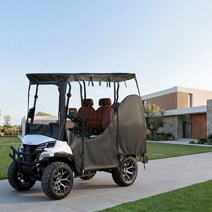 Golf Cart Cover, 600D Waterproof Full Enclosure 2+2