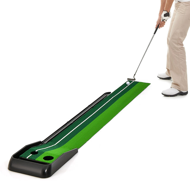 Golfo kilimėlis putting 250 cm, automatinis kamuoliuko grąžinimas, 2 skylės