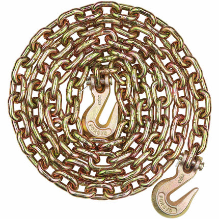 Grade 80 Tow Chain With Grab Hooks, 3/8 in x 10.3 ft, 7100 lb WLL