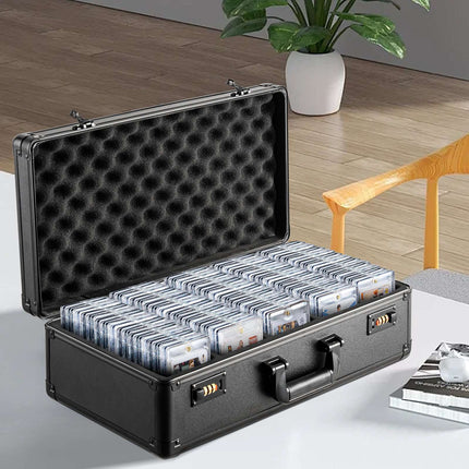 Graded Card Storage Case, 5 Slots, Combo Lock, Dividers