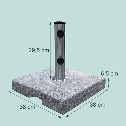 Granitinis skėčio pagrindas, 24 kg – kvadratinis, pilkas