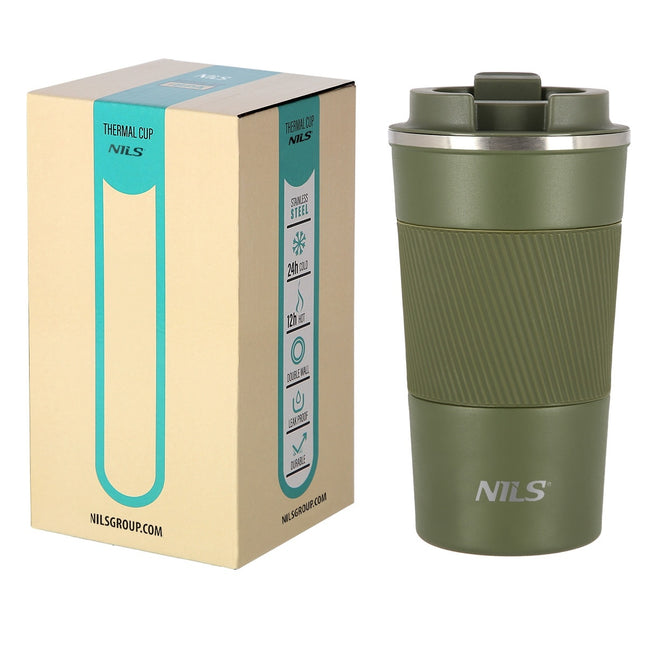 Žalias termo puodelis, izoliuotas, 350 ml