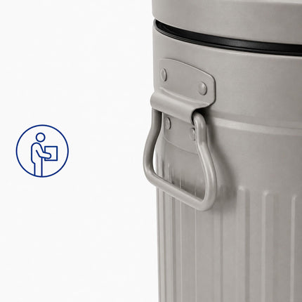 Pilka Retro Šiukšlių dėžė su Pedalu, 20L, Švelniai Užsidaranti, Virtuvei/Biurui