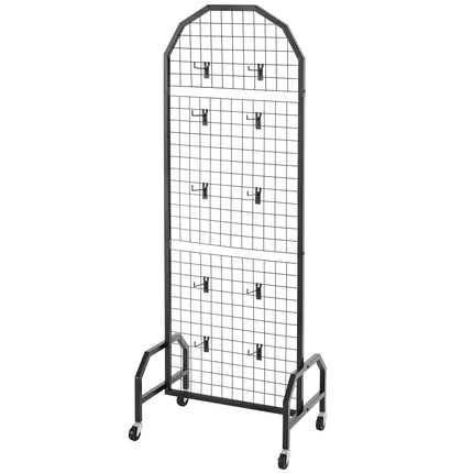 Grid Wall Panels 2-Pack, 600 x 1640mm, Wheels, 20 Hooks