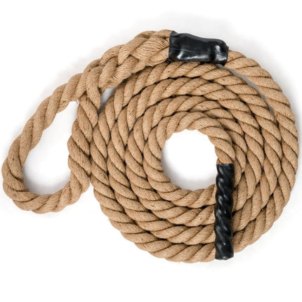 Gym climbing rope exercise rope with rubber handles sports rope made of jute rope training rope yellow 3 m/4.5 m/6 m/9 m-3 m