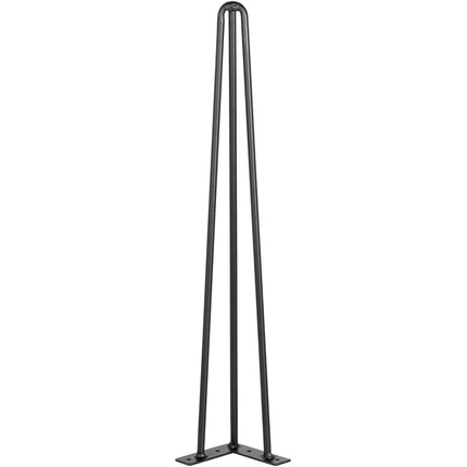 Hairpin Table Legs 28 Inch, Set of 4, Black 3-Rod Steel