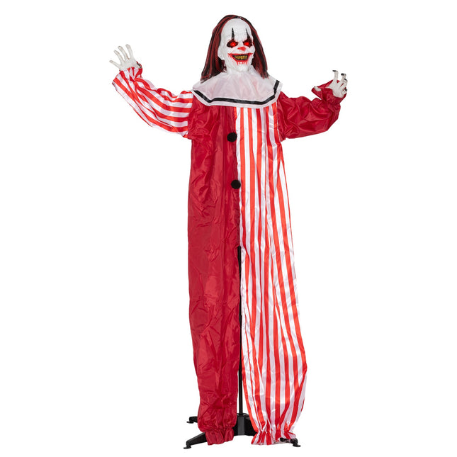 Helovino klouno dekoracija, 165 cm, LED šviesos, garso efektai