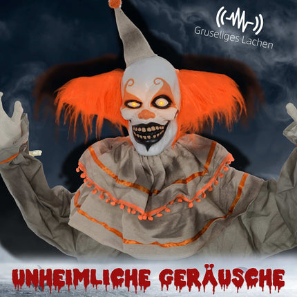Halloween Clown Decoration, Touch-Activated, Glowing Eyes