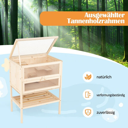 Žiurkėnų narvas su tinkliniu stogu, rakinamomis durimis, akrilo panele
