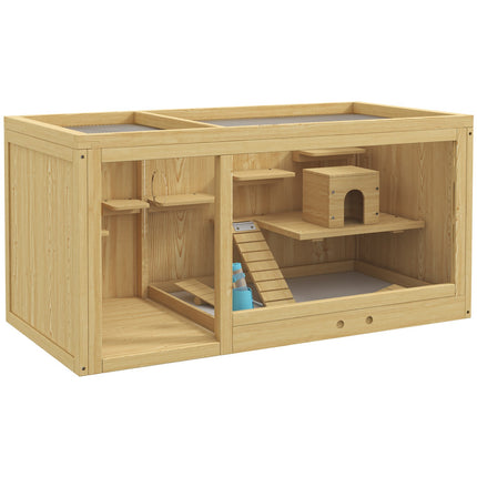 Wooden gerbil cage - 100 cm playhouse with swings and ladders