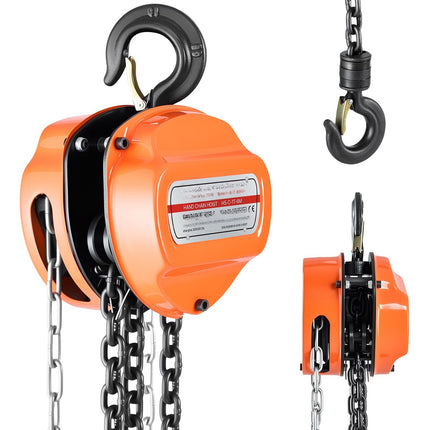 Hand Chain Hoist, 1 Ton, 6 m Lift, G80 Galvanized