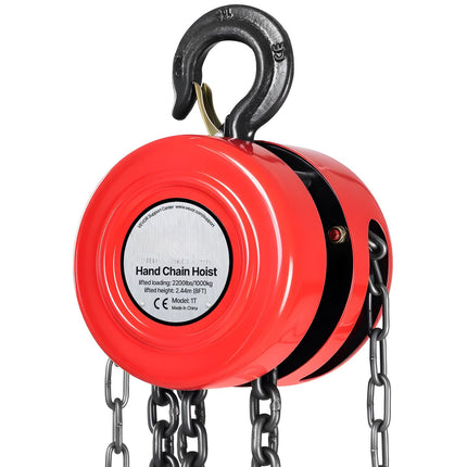 Hand Chain Hoist 1 Ton, 8 Ft Lift, G70 Chain