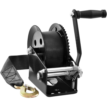 Hand Winch 1600 lb, 33 ft Strap, Two-Way Ratchet
