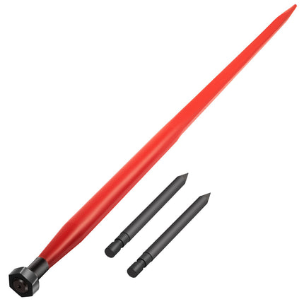 Hay Bale Spear 49 Inch, 3000 lb, Quick Attach, 2 Stabilizers