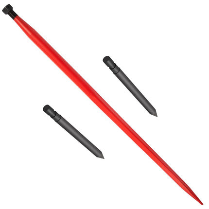 Hay Bale Spear 49 Inch, 3000 lb, Quick Attach, 2 Stabilizers
