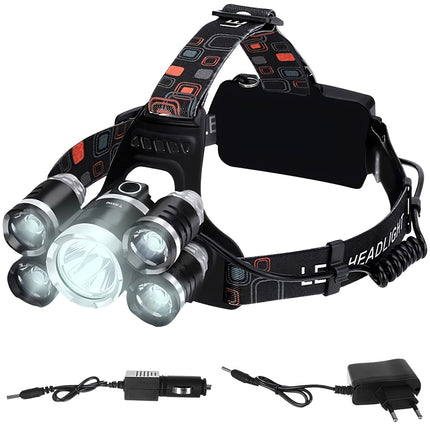Priekinis žibintas 5 x LED T6 CREE