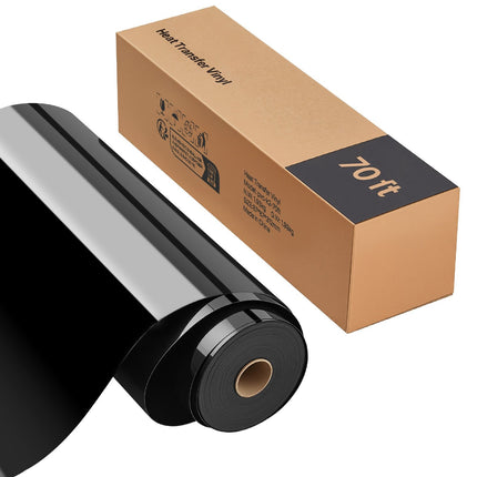 Heat Transfer Vinyl Roll, Glossy Black, 12 in x 70 ft