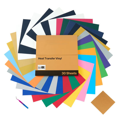 Heat Transfer Vinyl Sheets, 30 Pack, 12 x 12 in Glossy