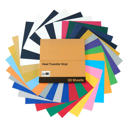 Heat Transfer Vinyl Sheets, 30 Pack, 12 x 12 in Glossy