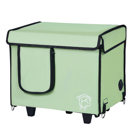 Heated Cat House, Elevated Waterproof, Timer, Small