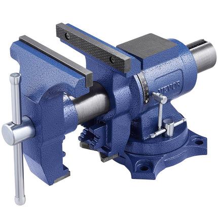 Heavy Duty Bench Vise, 6.5 in Jaws, 360° Swivel Base, Anvil