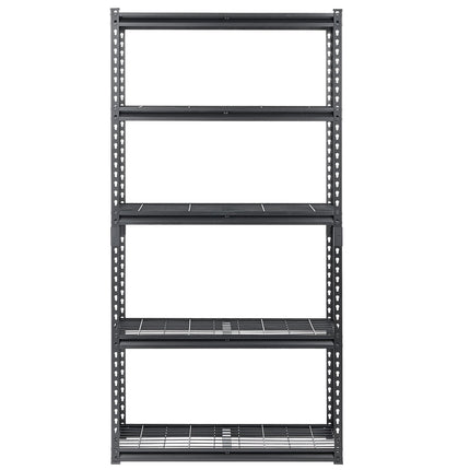 Heavy Duty Garage Shelving, 5 Tier, 2000 lb, 16 x 36 x 72 in, Black