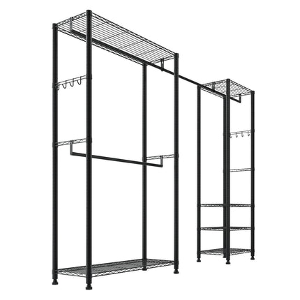 Heavy-Duty Garment Rack, Steel Frame, 800 lb Capacity