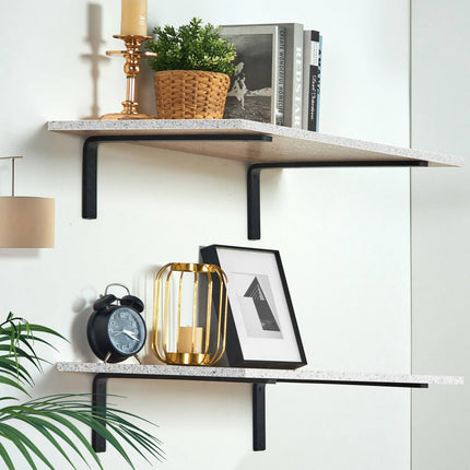 Heavy-Duty L Shelf Brackets, 16x6 in, 4-Pack, 160 lb