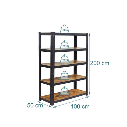 Tvirtos metalinės lentynos, 500 kg keliamoji galia