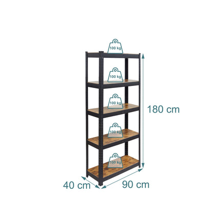Tvirtos metalinės lentynos, 500 kg keliamoji galia
