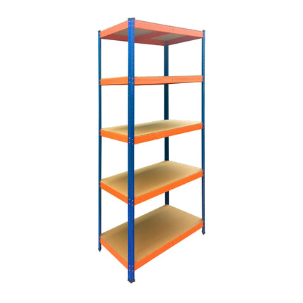 Heavy-Duty Metal Shelving Unit with 5 Adjustable Shelves, 875 kg, Blue-Orange