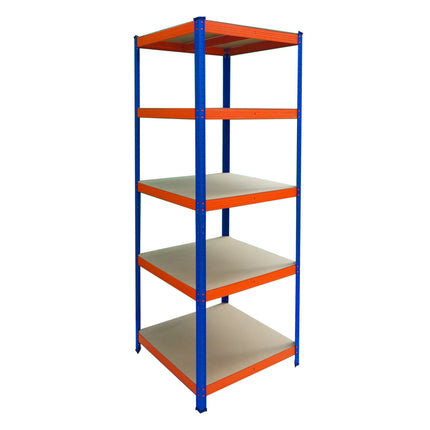 Heavy-Duty Metal Shelving Unit with 5 Adjustable Shelves, 875 kg, Blue-Orange