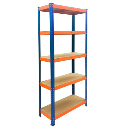 Heavy-Duty Metal Shelving Unit with 5 Adjustable Shelves, 875 kg, Blue-Orange