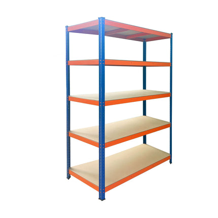 Heavy-Duty Metal Shelving Unit with 5 Adjustable Shelves, 875 kg, Blue-Orange