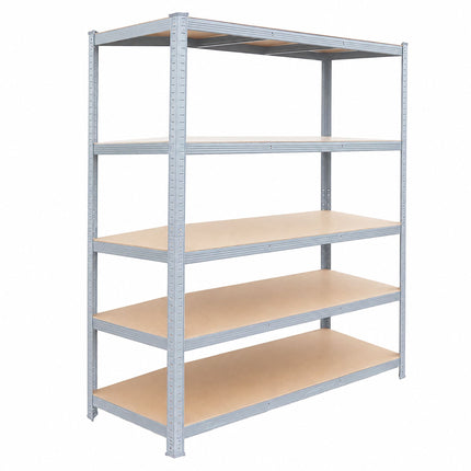 Heavy-Duty Shelving Unit with 5 Adjustable Tiers, 175 kg per Tier, Grey