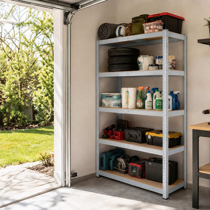 Heavy-Duty Shelving Unit with 5 Adjustable Tiers, 175 kg per Tier, Grey