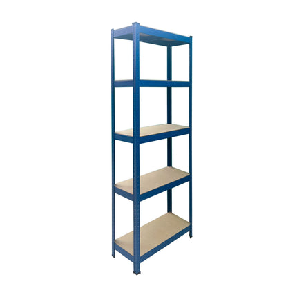 Heavy-Duty Steel Storage Rack with 5 Adjustable Shelves, 175 kg per Shelf, Blue