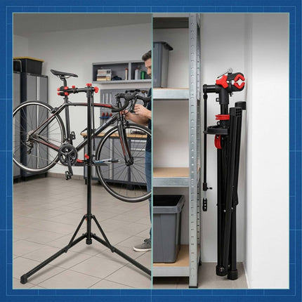 Reguliuojamo aukščio dviračio remonto stovas, juodas, 30 kg keliamoji galia