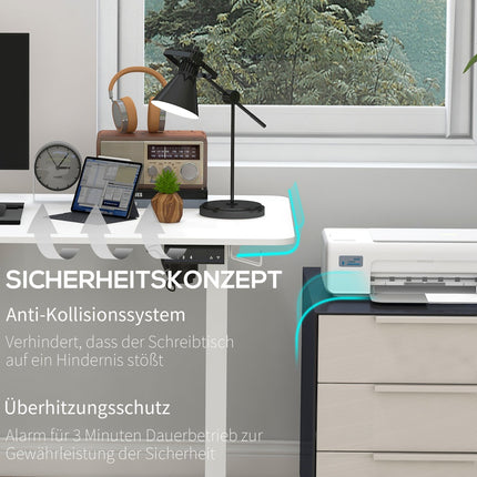 Electric height-adjustable desk with memory and anti-collision