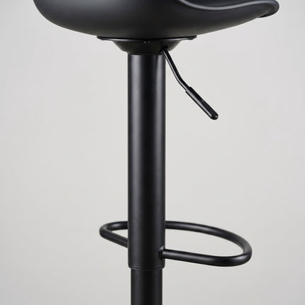 Height-Adjustable Swivel Bar Stools with Backrest, Set of 2, Black
