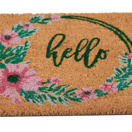Kokosinis durų kilimėlis „Hello“