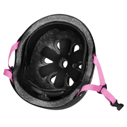 Šalmas juodai rožinis XS (48-52cm) - lengvas, patvarus