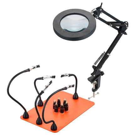 Helping Hands Soldering Station, 3X LED Magnifier, 5 Arms