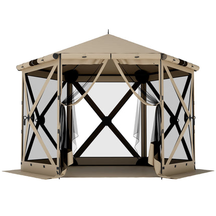 Šešiakampė paviljono palapinė, 3 x 2,6 m, atspari vandeniui, UV spinduliams